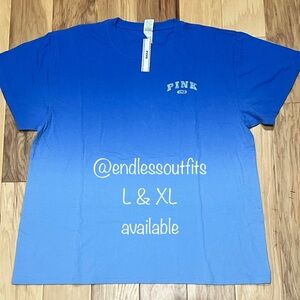 VS PINK ULTRA MARINE BLUE DIP DYE CAMPUS TEE